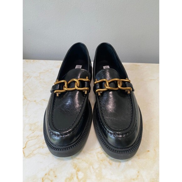 Steve Madden Shoes - NEW Steve Madden Women's Black Karmine Loafer Gold Hardware Sz 8M